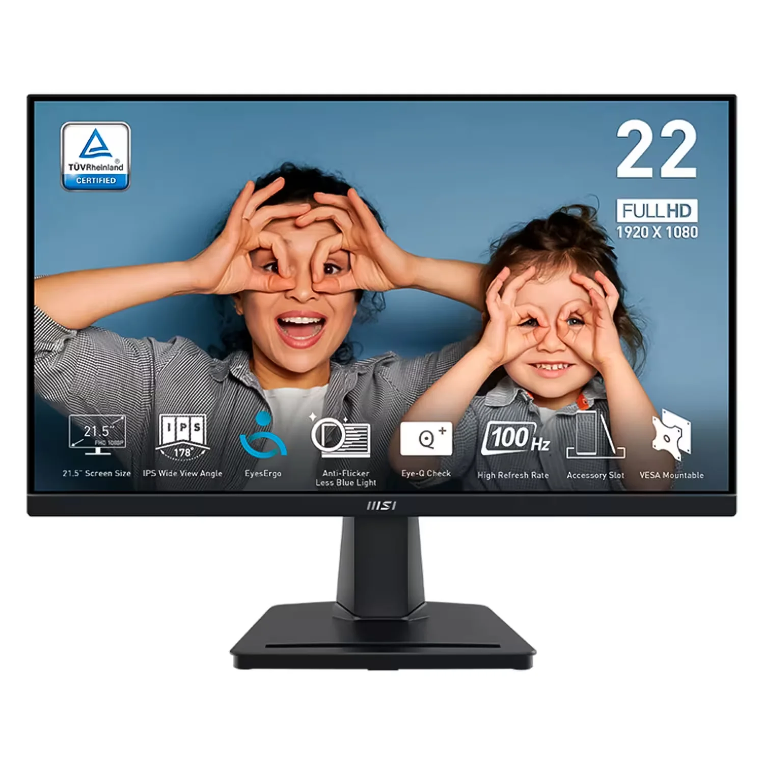 Monitor MSI Pro MP225 21.5" Full HD 100Hz HDMI VGA - Preto
