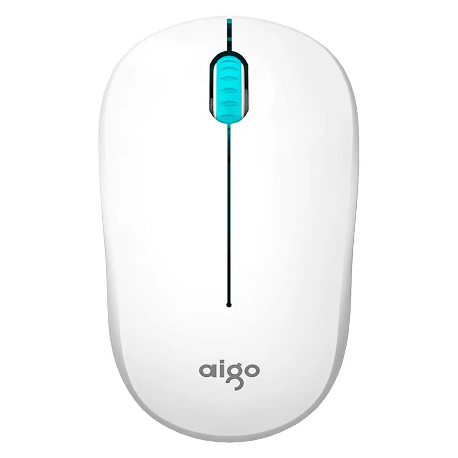 Mouse Aigo M35 1600 DPI Sem Fio - Branco e Verde