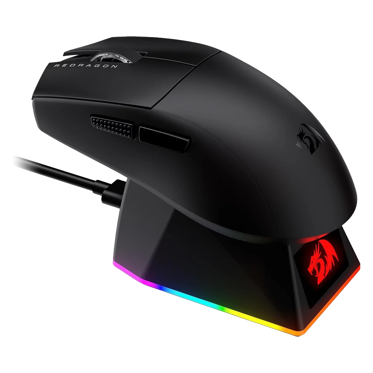 Mouse Gamer Redragon K1NG Ultra M999 LED 26000 DPI Sem Fio - Preto
