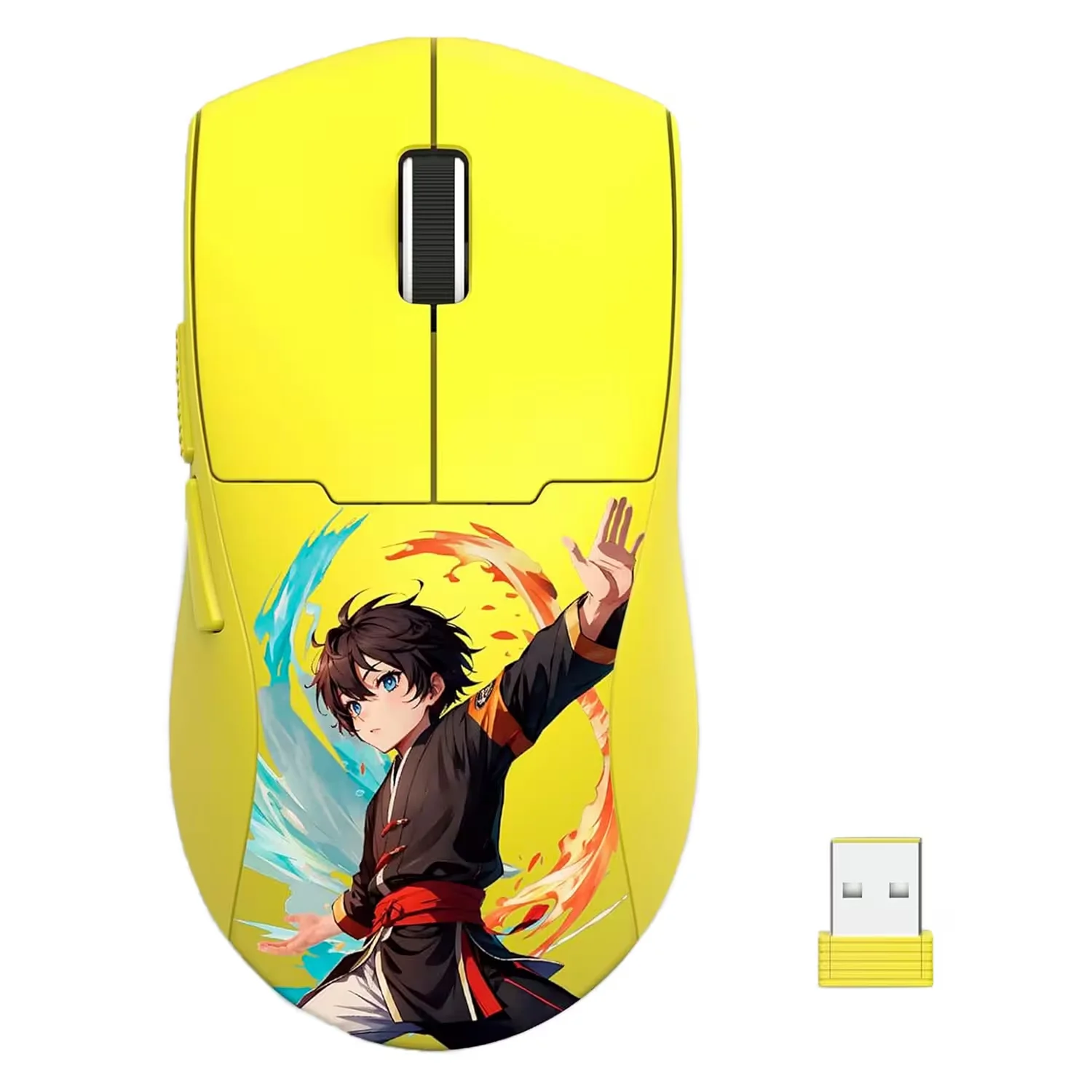 Mouse Redragon King Max Edition AKB M918AKB Pro 26000 DPI Sem Fio Bluetooth Wireless e Wired - Amarelo