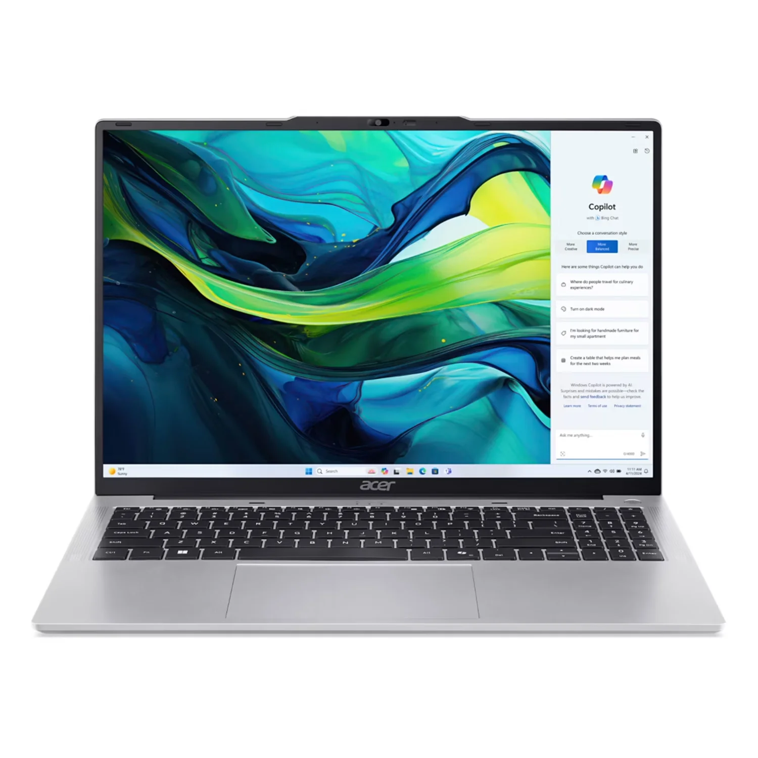 Notebook Acer Aspire Lite AL16-52P-32E3 16" Intel Core i3-1305U 512GB SSD 8GB RAM - Prata
