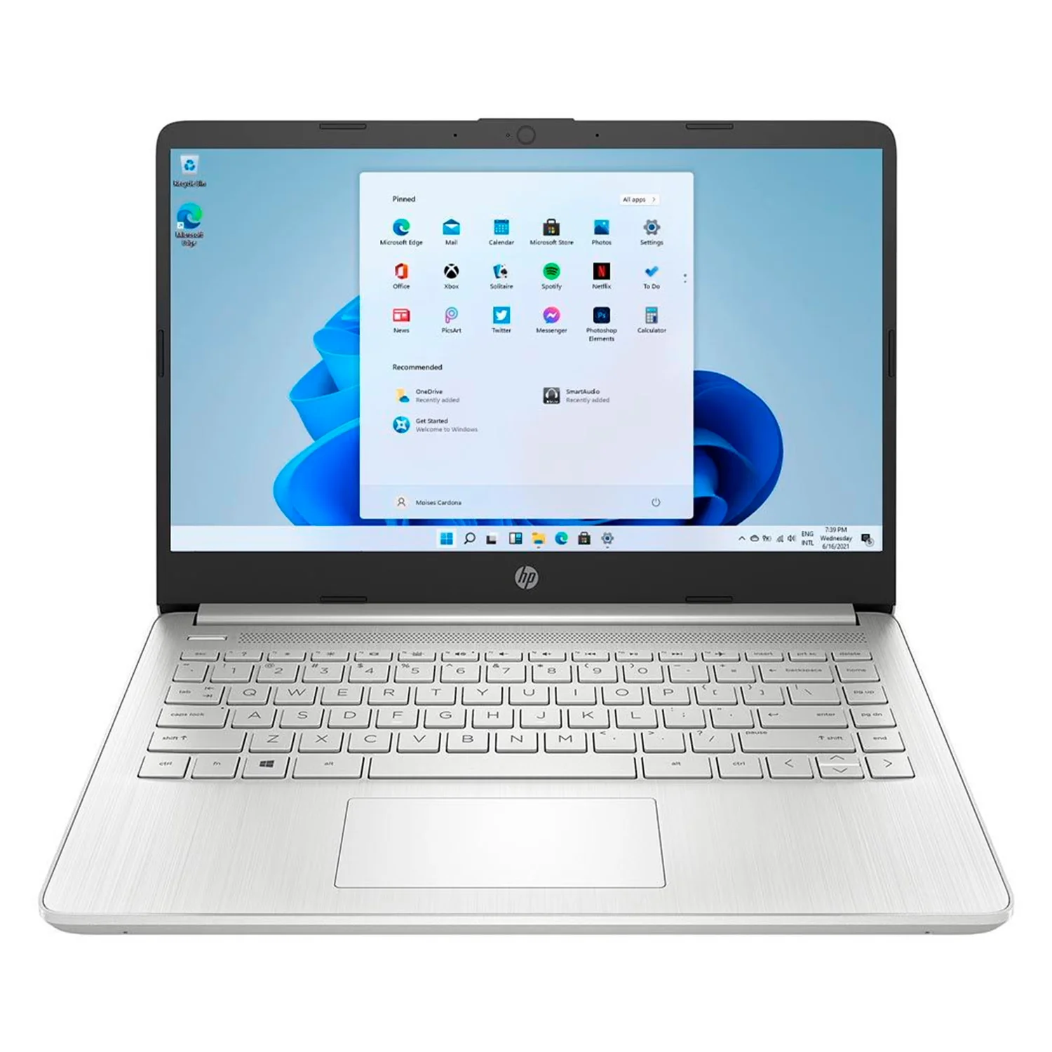 Notebook HP 14-FQ1025NR 14" AMD Ryzen 5-5500U 256GB SSD 8GB RAM - Prata