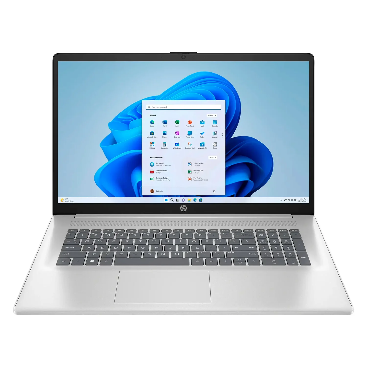 Notebook HP 17-CP3005DX 17.3" AMD Ryzen 5-7430U 512GB SSD 8GB RAM - Prata
