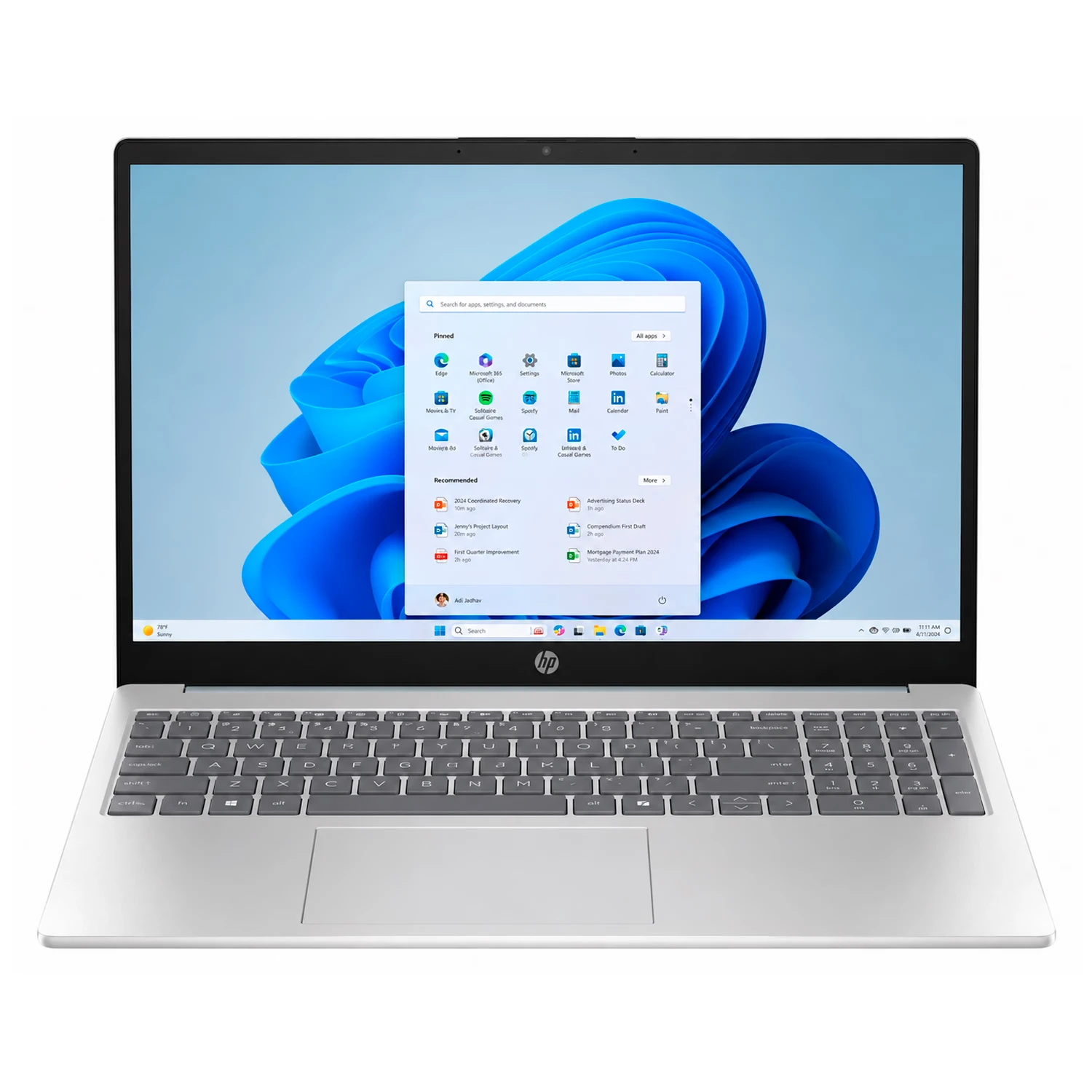 Notebook HP Intel Core 3-N305 8GB RAM 256GB SSD Tela 15" Full HD Touch Windows 11 Inglês Azul - 15-FD0883NR