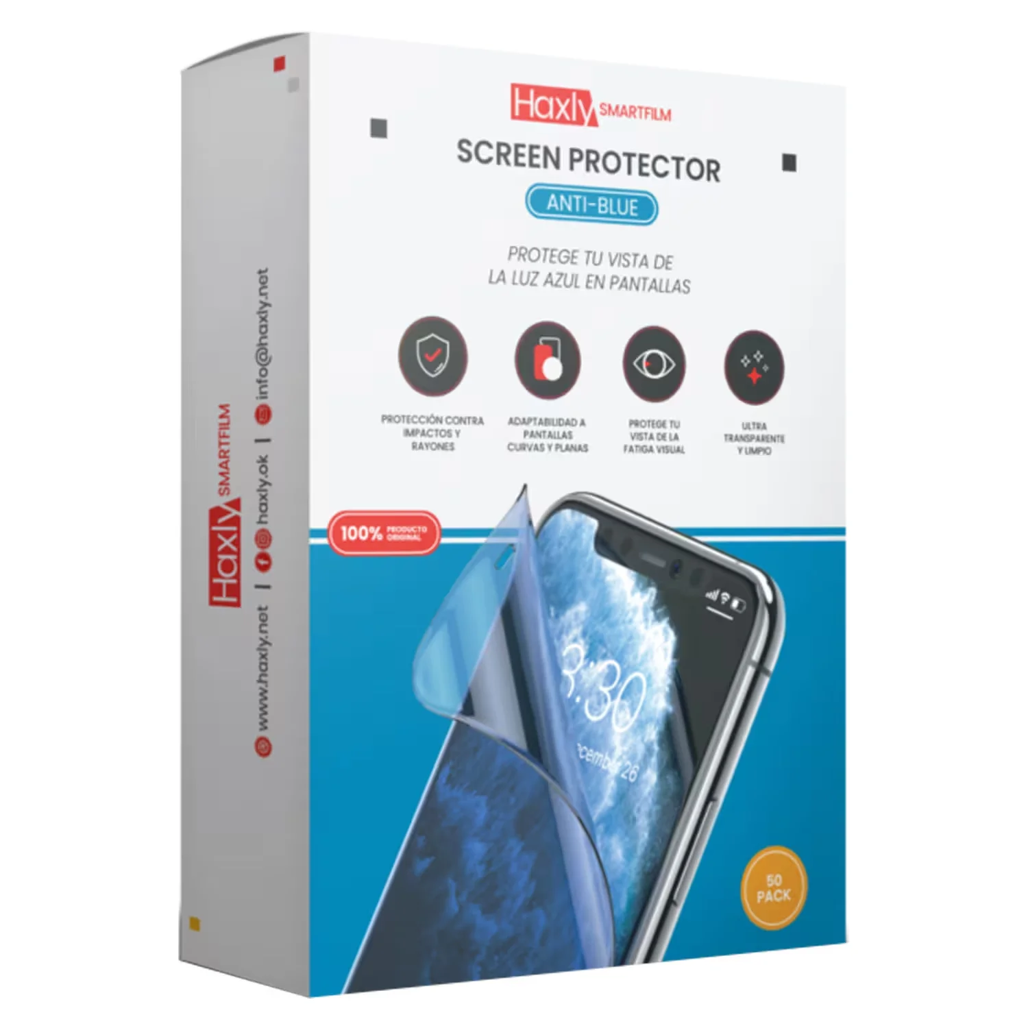 Película Haxly Smartfilm Anti Blue-Ray HX-F0004-50 para Smartphone - 50 Unidades