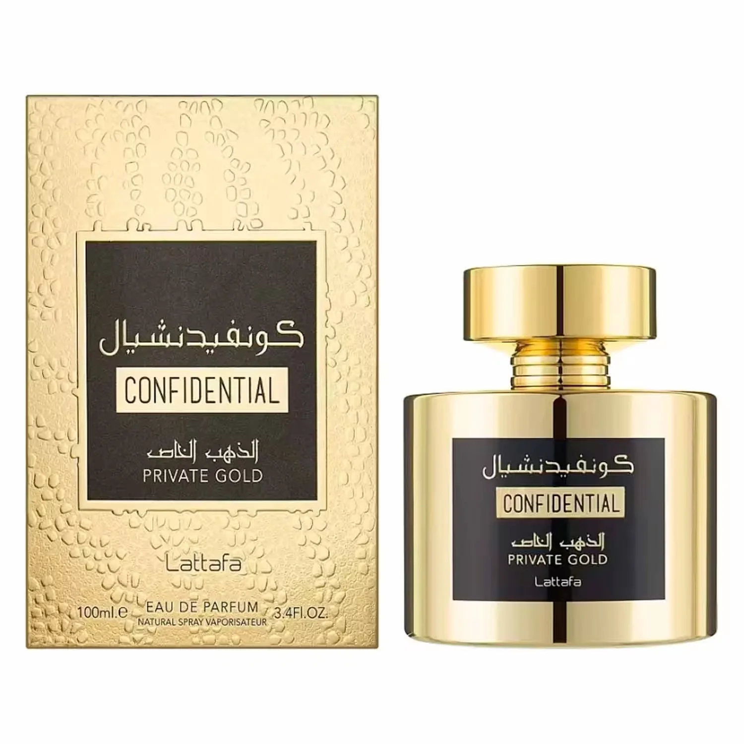 Perfume Lattafa Confidential Private Gold Eau de Parfum Unissex 100ml