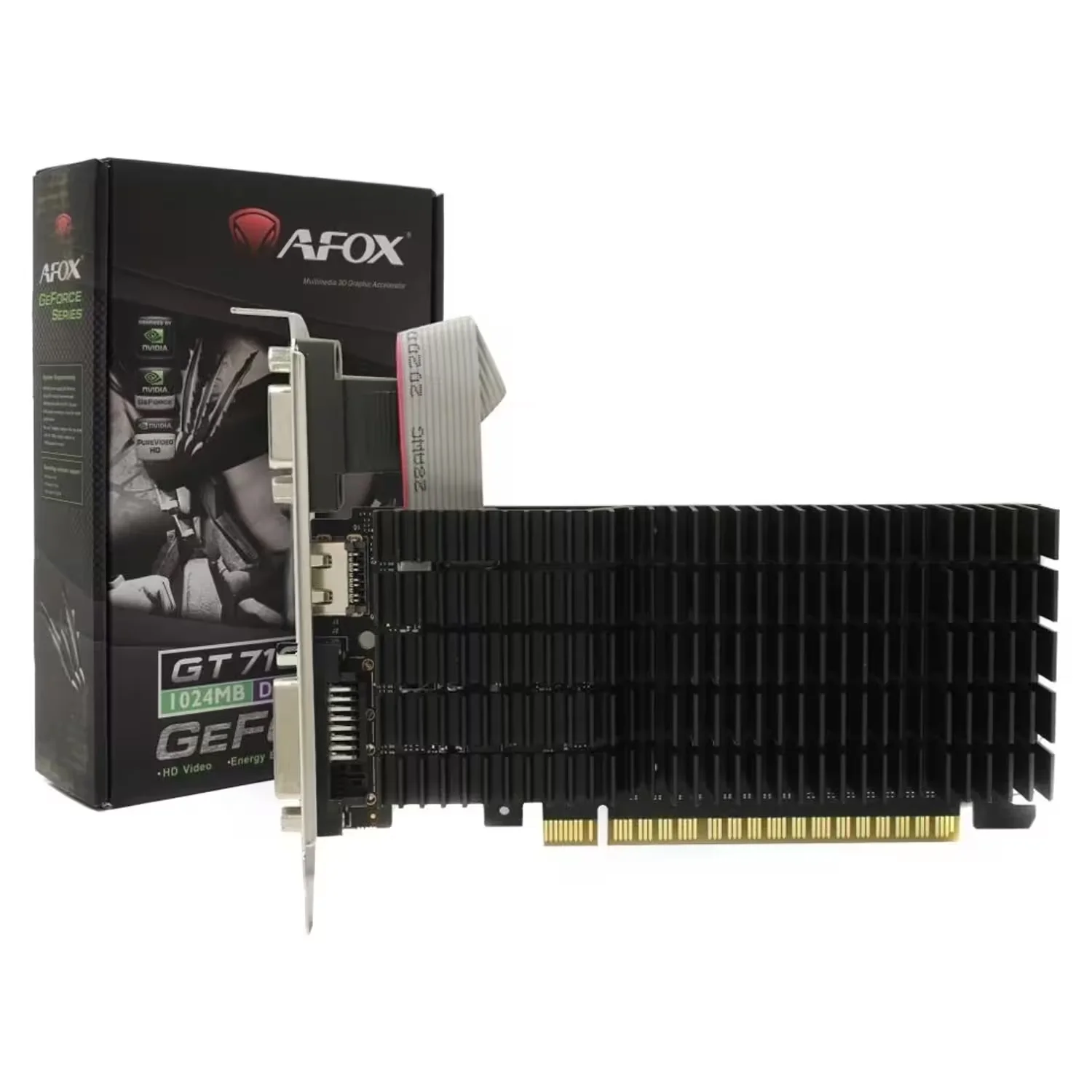 Placa de Vídeo Afox NVIDIA GeForce GT-710 1GB DDR3 - AF710-1024D3L5
