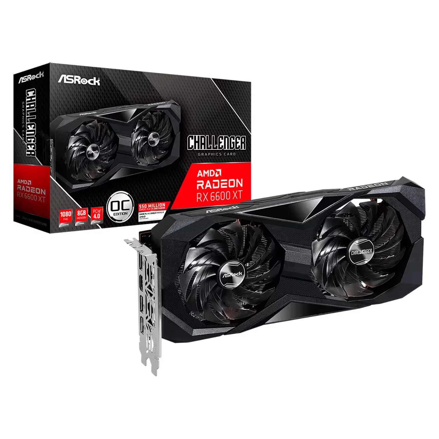 Placa de Vídeo ASRock Challenger D AMD Radeon RX 6600 8GB GDDR6 - 90-GA2RZZ-00UANL
