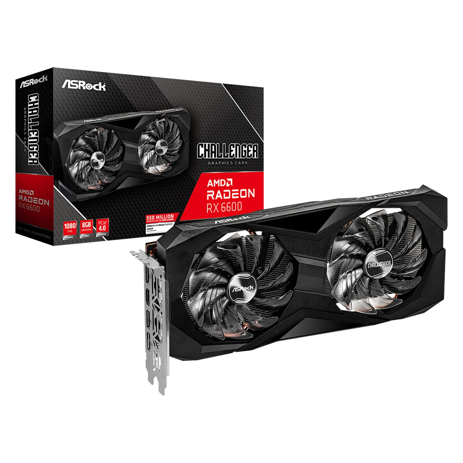 Placa de Vídeo Asrock Challenger NVIDIA GeForce RX-6600 8GB GDDR6 - 90-GA2RZZ-00UANZ
