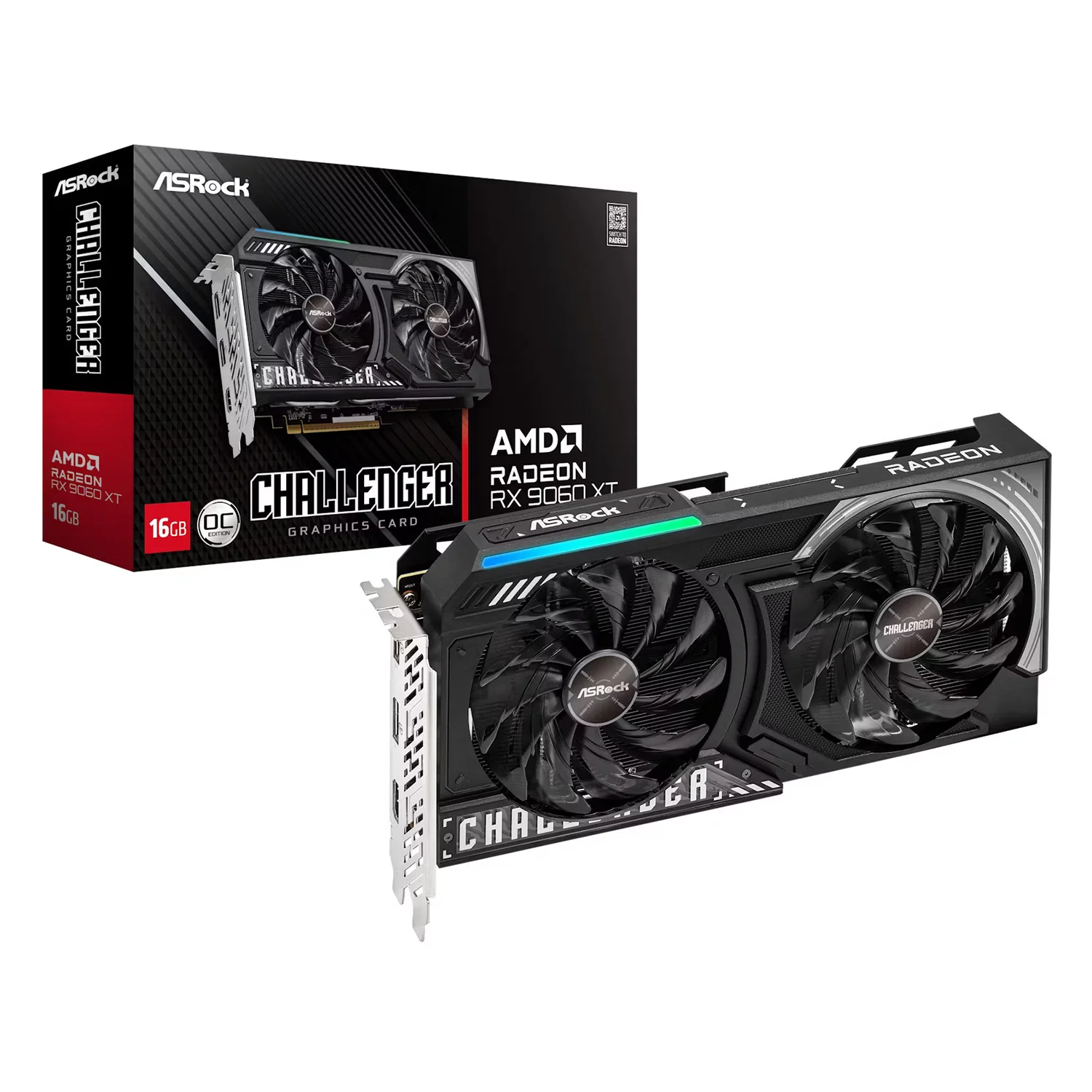 Placa de Vídeo ASRock Challenger OC AMD Radeon RX-9060XT 16GB GDDR6 - RX9060XT