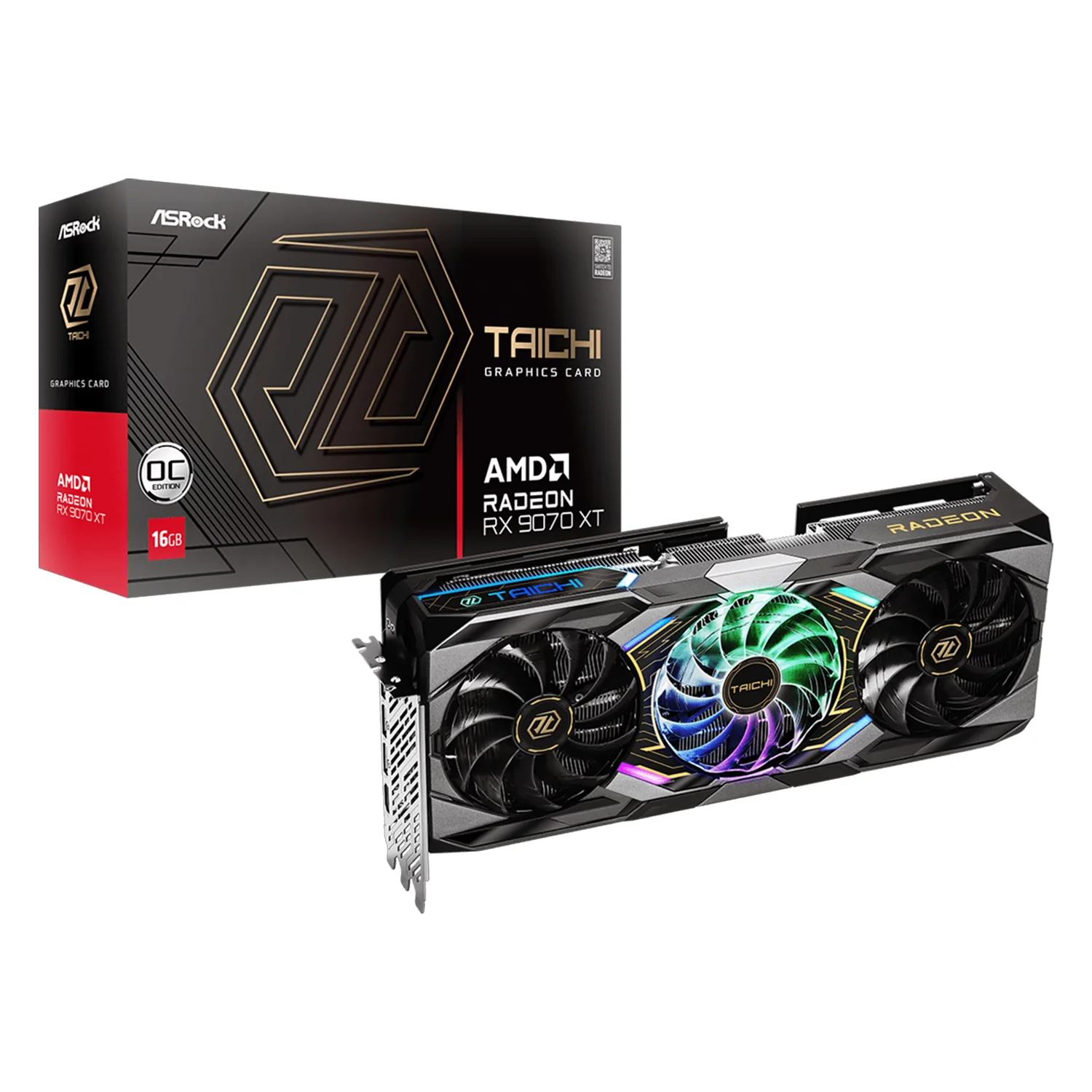 Placa de Vídeo ASRock Taichi OC AMD Radeon RX-9070XT 16GB GDDR6 - TC16GO