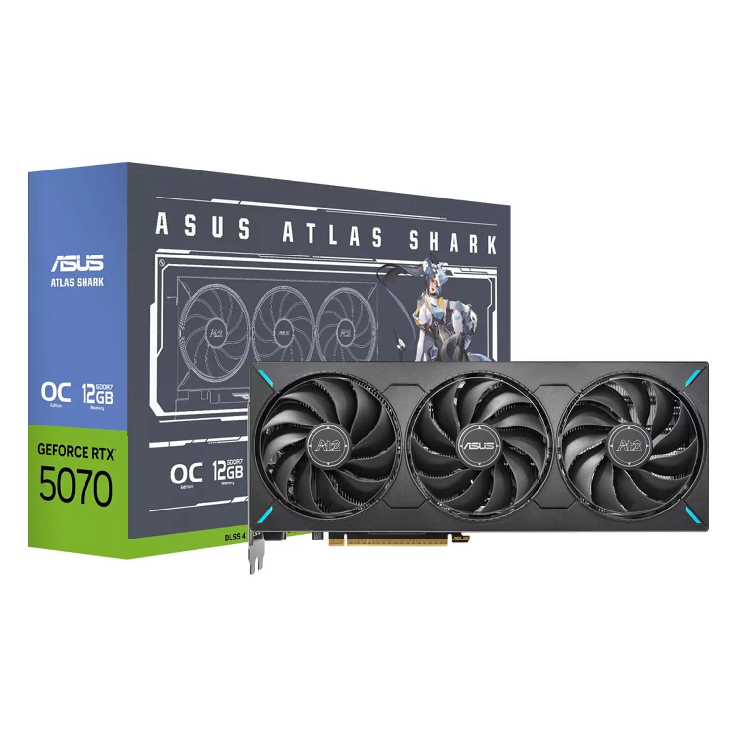 Placa de Vídeo Asus Atlas Shark OC NVIDIA GeForce RTX-5070 12GB GDDR7 - ATS-RTX5070-O12G