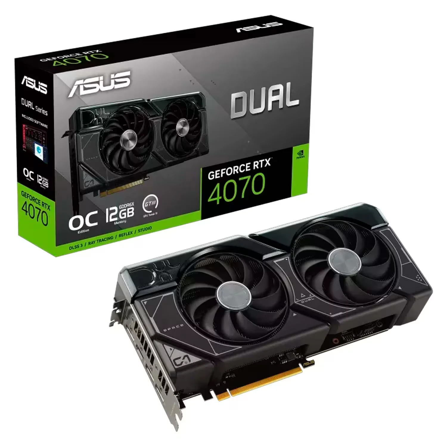 Placa de Vídeo Asus Dual OC NVIDIA GeForce RTX 4070 12GB GDDR6X- 90YV0IZ2-M0AA00