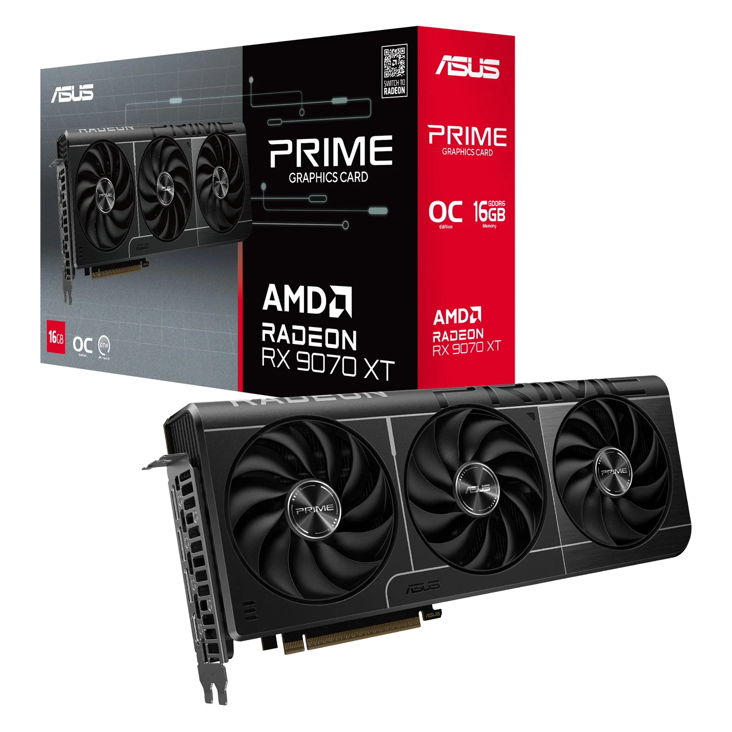 Placa de Vídeo Asus Prime AMD Radeon RX 9070 XT 16GB GDDR6 - O16G-PRIME