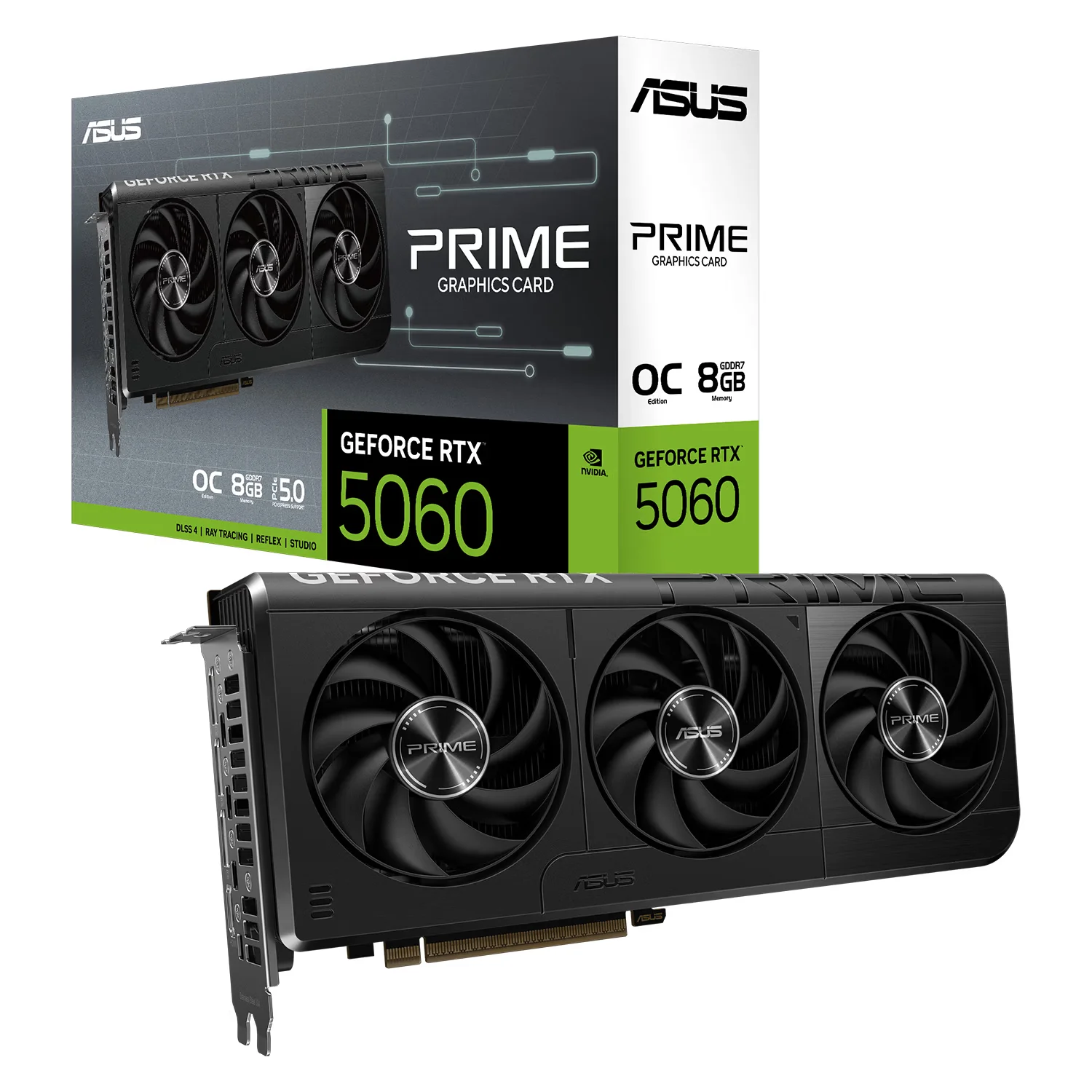 Placa de Vídeo Asus Prime NVIDIA GeForce RTX 5060 8GB GDDR7 - PRIME-RTX5060-O8G