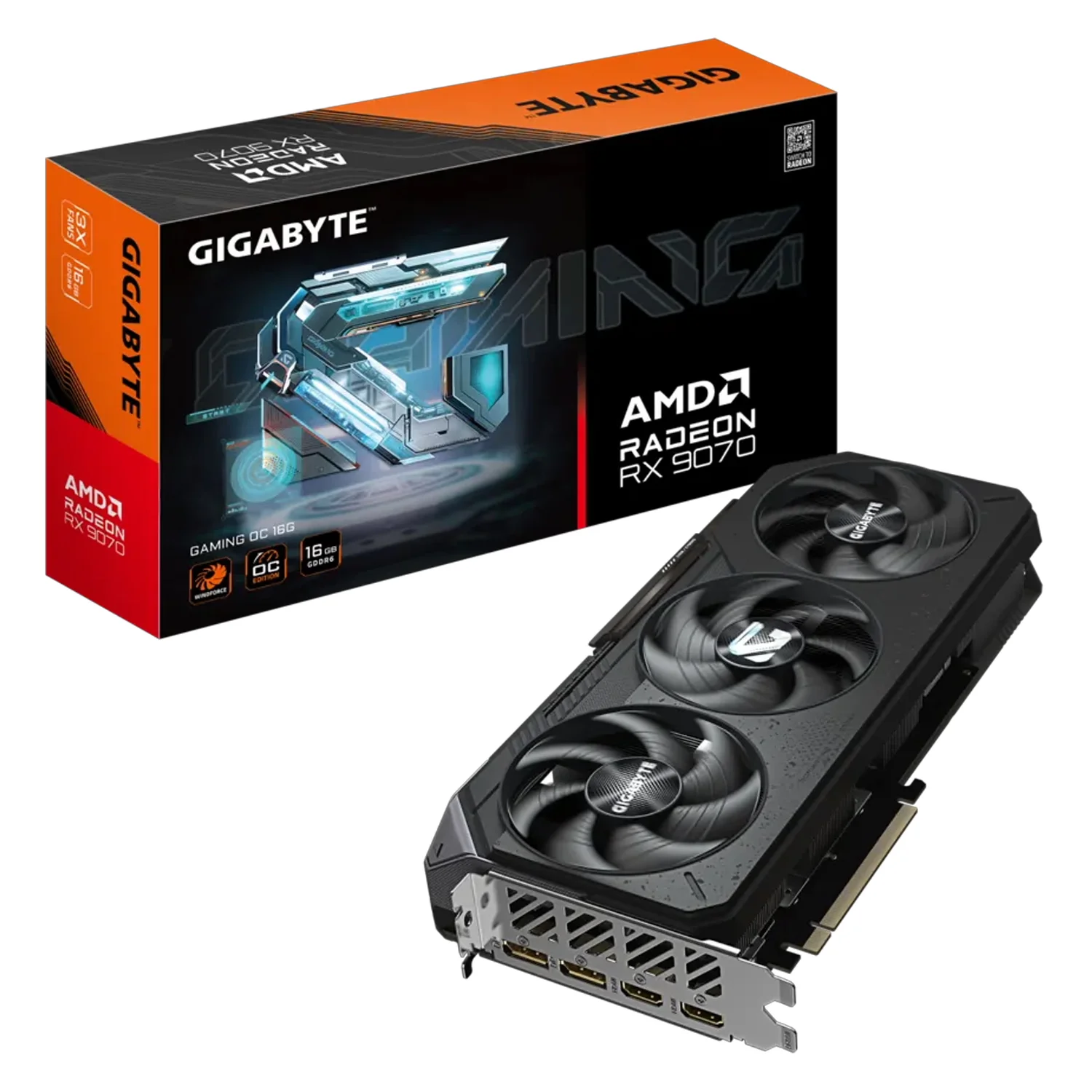 Placa de Vídeo Gigabyte AMD Radeon RX-9070 16GB GDDR6 - GV-R9070GAMLNG