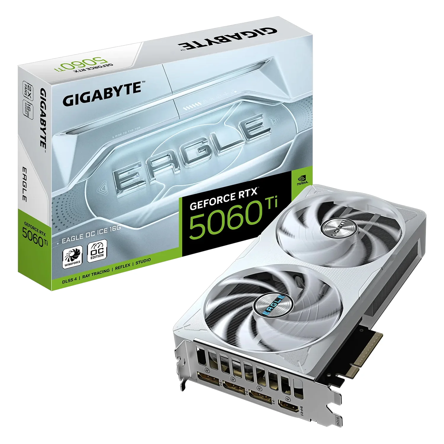Placa de Vídeo Gigabyte Eagle OC Ice NVIDIA GeForce RTX-5060Ti 16GB GDDR7 - GV-N506TEAGLEOC