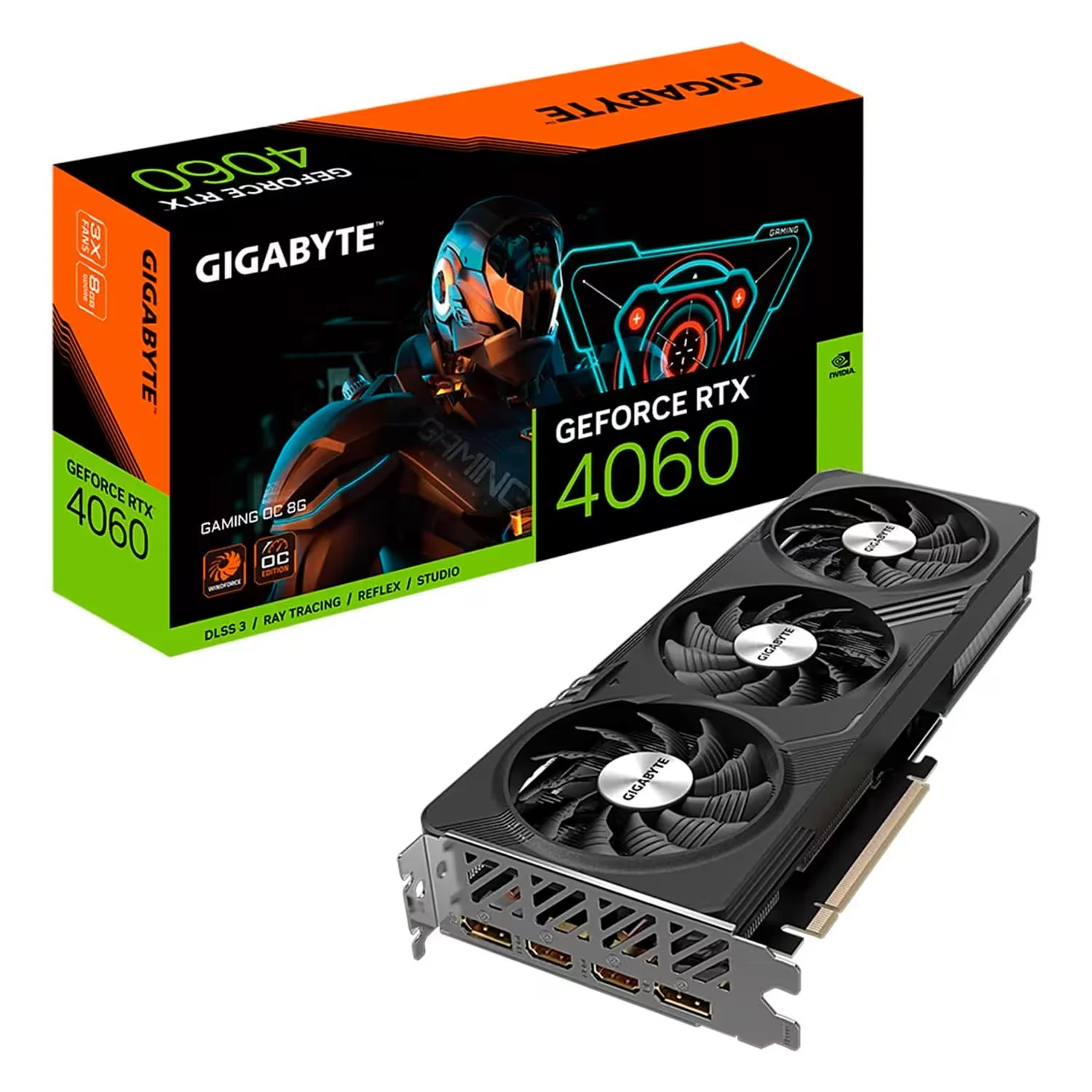 Placa de Vídeo Gigabyte Gaming OC NVIDIA GeForce RTX 4060 8GB GDDR6 - GV-N4060GAMING OC-8GD