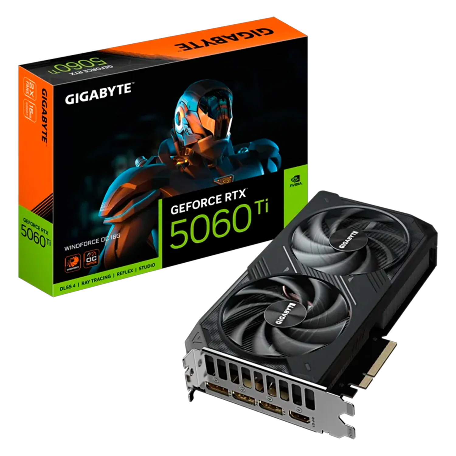 Placa de Vídeo Gigabyte Windforce OC NVIDIA GeForce RTX-5060Ti 16GB GDDR7 - GV-N506TWF2OC-16GD