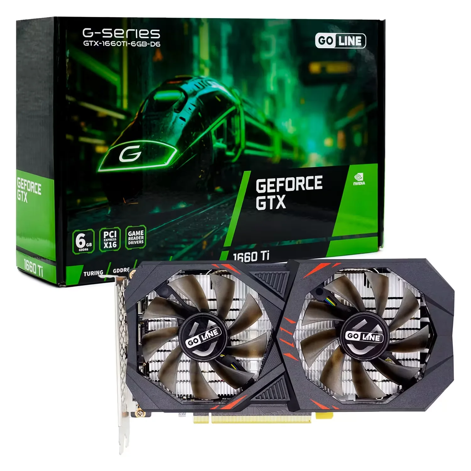 Placa de Vídeo Goline NVIDIA GeForce GTX 1660Ti 6GB GDDR6 - (1 Ano de Garantia)