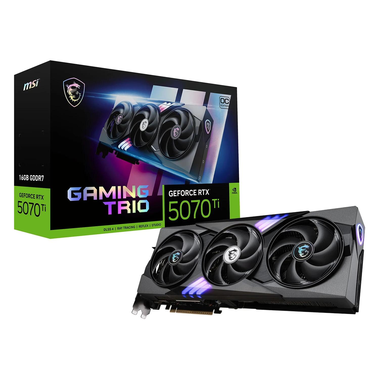 Placa de Vídeo MSI Gaming Trio OC Plus NVIDIA GeForce RTX 5070Ti 16GB GDDR7 - 912-V531