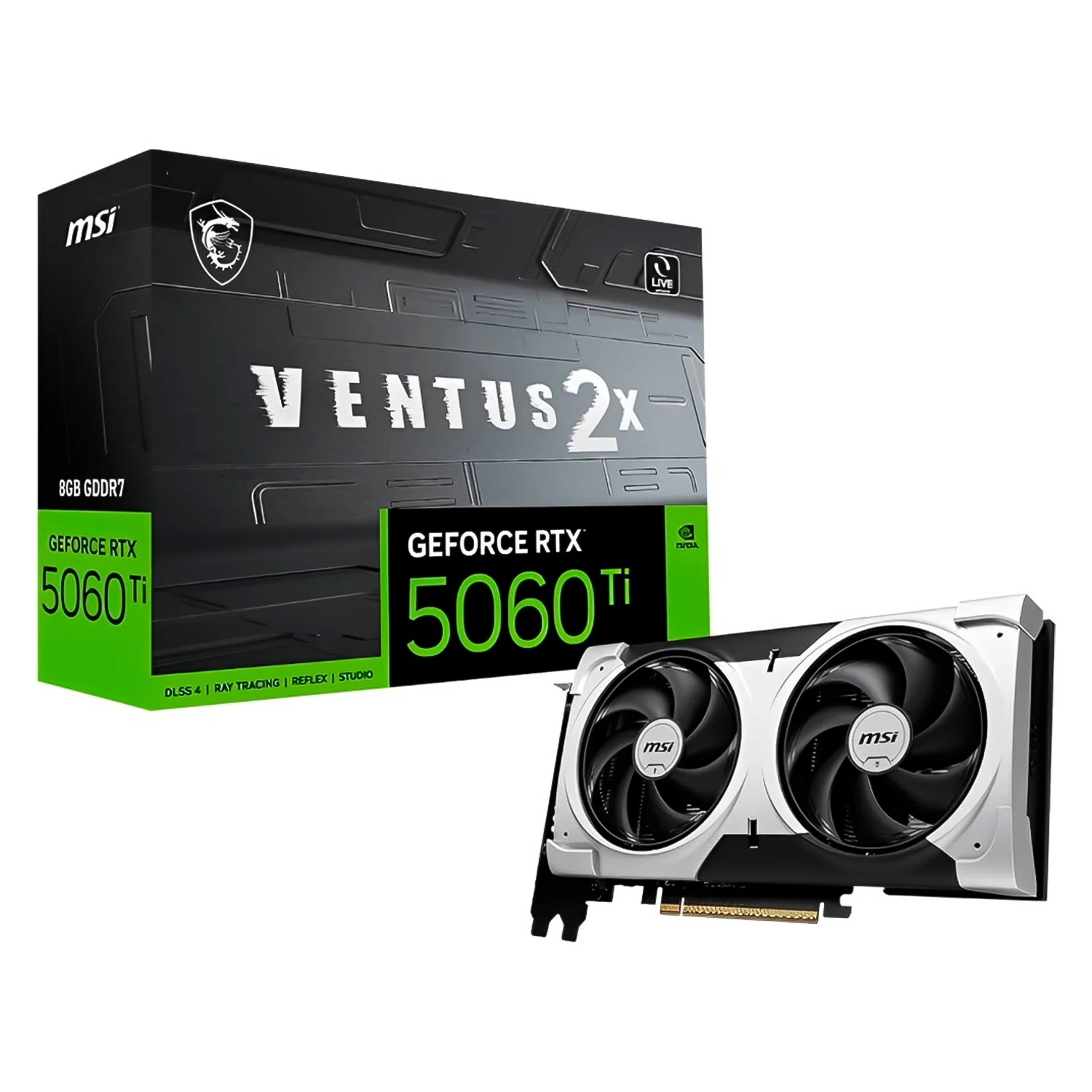 Placa de Vídeo MSI MSI Ventus 2X OC Plus NVIDIA GeForce RTX-5060Ti 8GB GDDR7 - 912-V536
