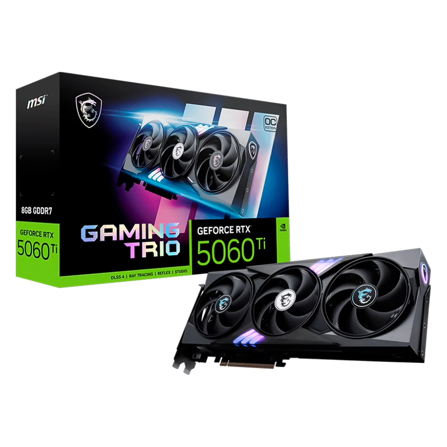 Placa de Vídeo MSI NVIDIA GeForce RTX 5060 Ti Gaming Trio OC 8GB GDDR7 - 912-V536