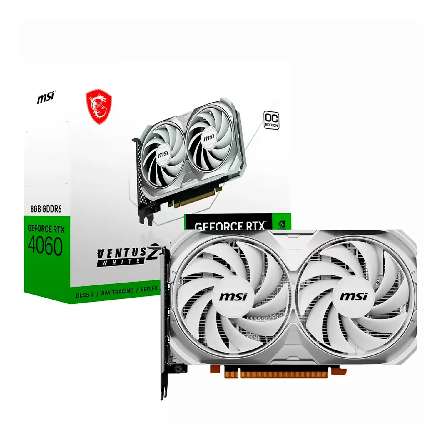 Placa de Video MSI NVIDIA GeForce Ventus 2X OC RTX-4060 8GB GDDR6 - 912-V516-030