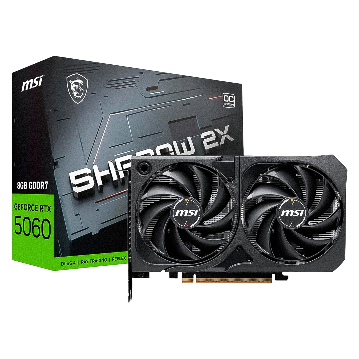 Placa de Vídeo MSI Shadow 2X OC NVIDIA GeForce RTX 5060 8GB GDDR7 - 912-V537