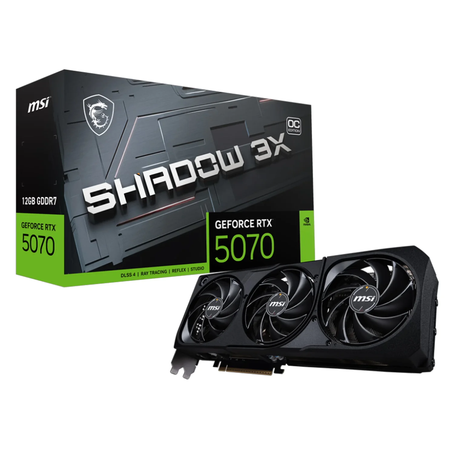Placa de Vídeo MSI Shadow 3X OC NVIDIA GeForce RTX-5070 12GB GDDR7 - 912-V532
