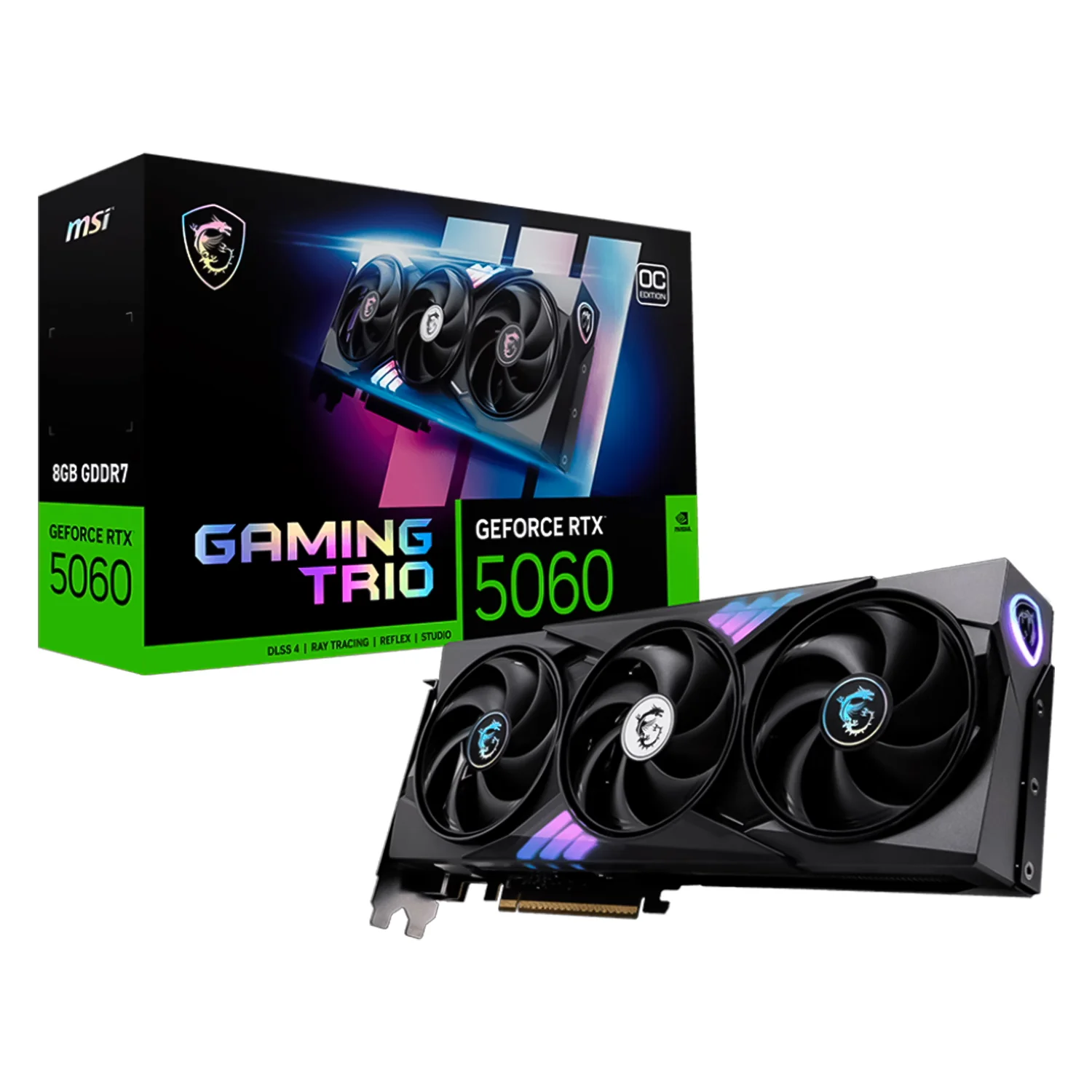 Placa de Vídeo MSI Trio OC NVIDIA GeForce RTX 5060 8GB GDDR7 - 912-V537