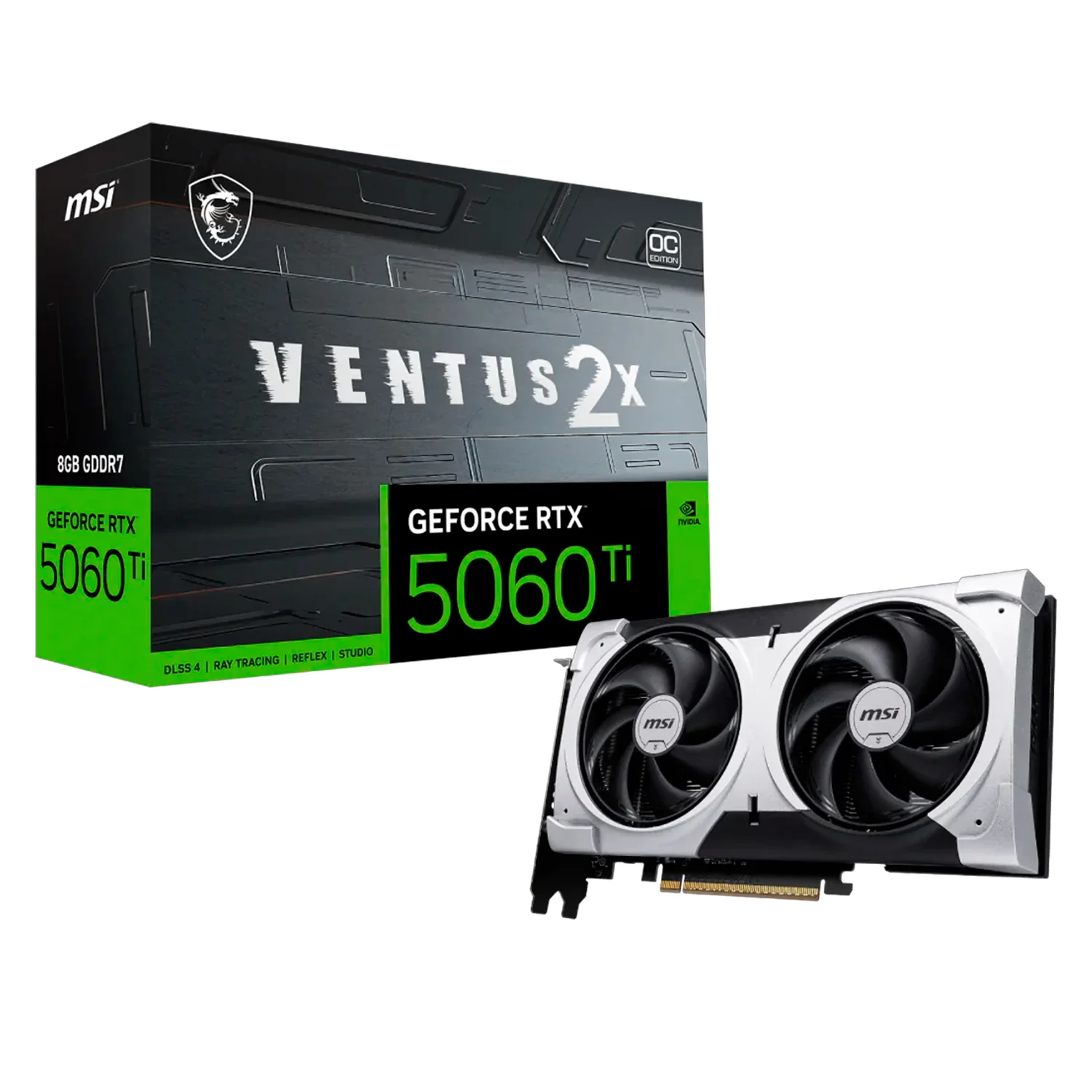 Placa de Vídeo MSI Ventus 2X Plus NVIDIA GeForce RTX-5060TI 8GB GDDR7 - 912-V536-051