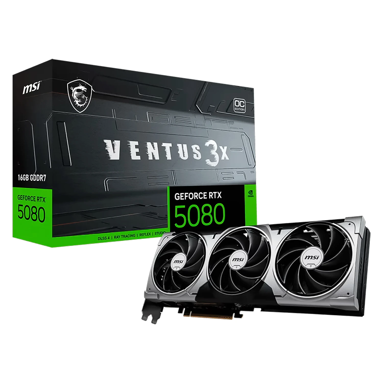 Placa de Vídeo MSI Ventus 3X OC NVIDIA GeForce RTX-5080 16GB GDDR7