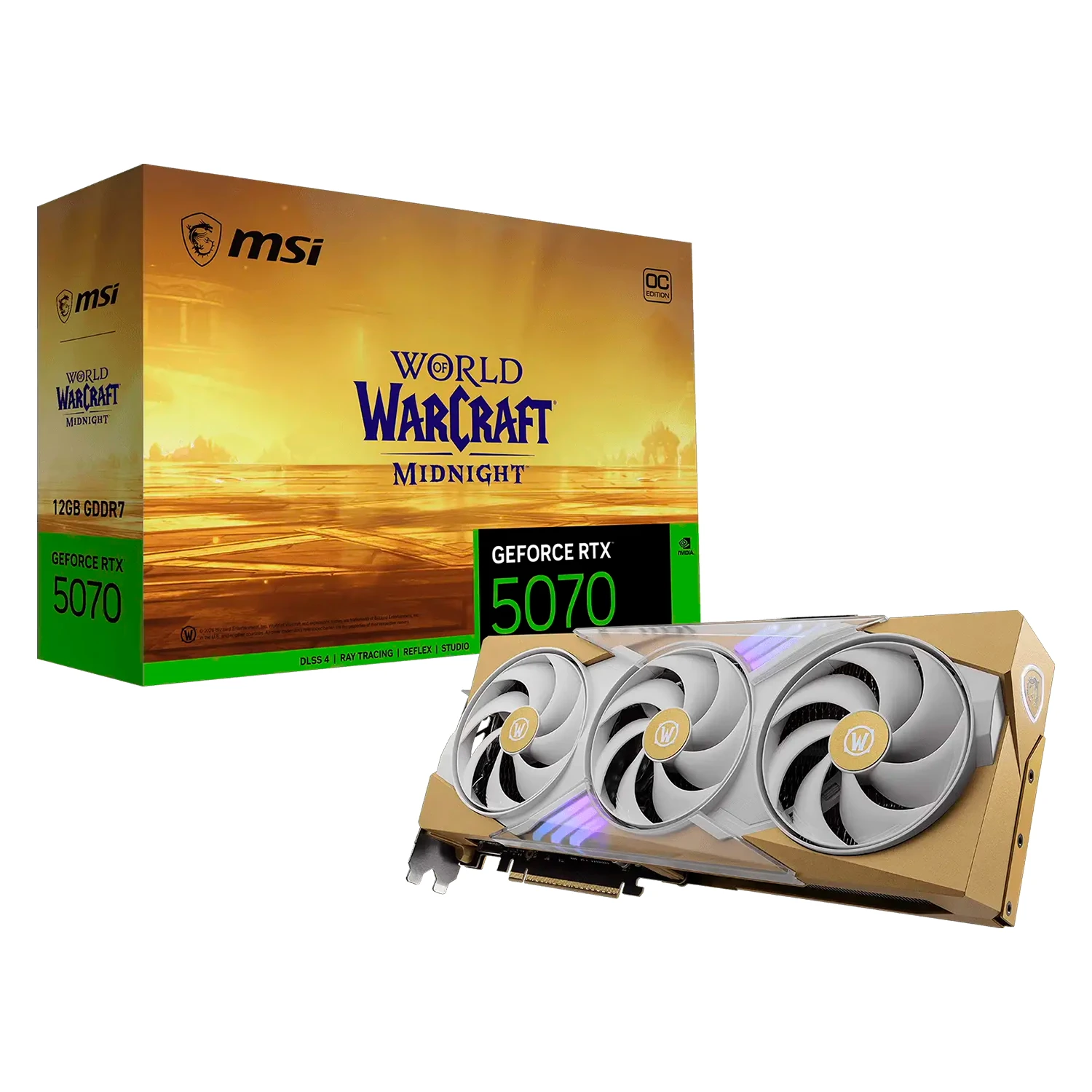 Placa de Vídeo MSI World of Warcraft Midnight Light Edition NVIDIA GeForce RTX-5070 12GB GDDR7 - G507012WMLE