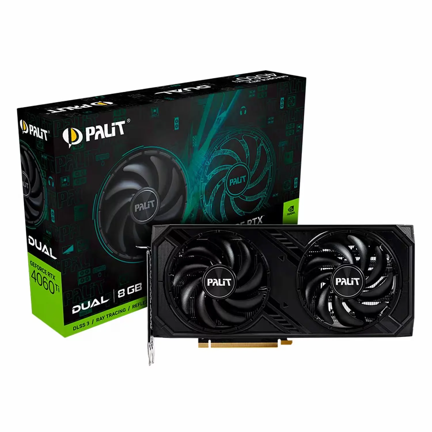 Placa de Video Palit Dual OC RTX 4060 Ti 8GB GDDR6 - NE6406T019P1-1048D