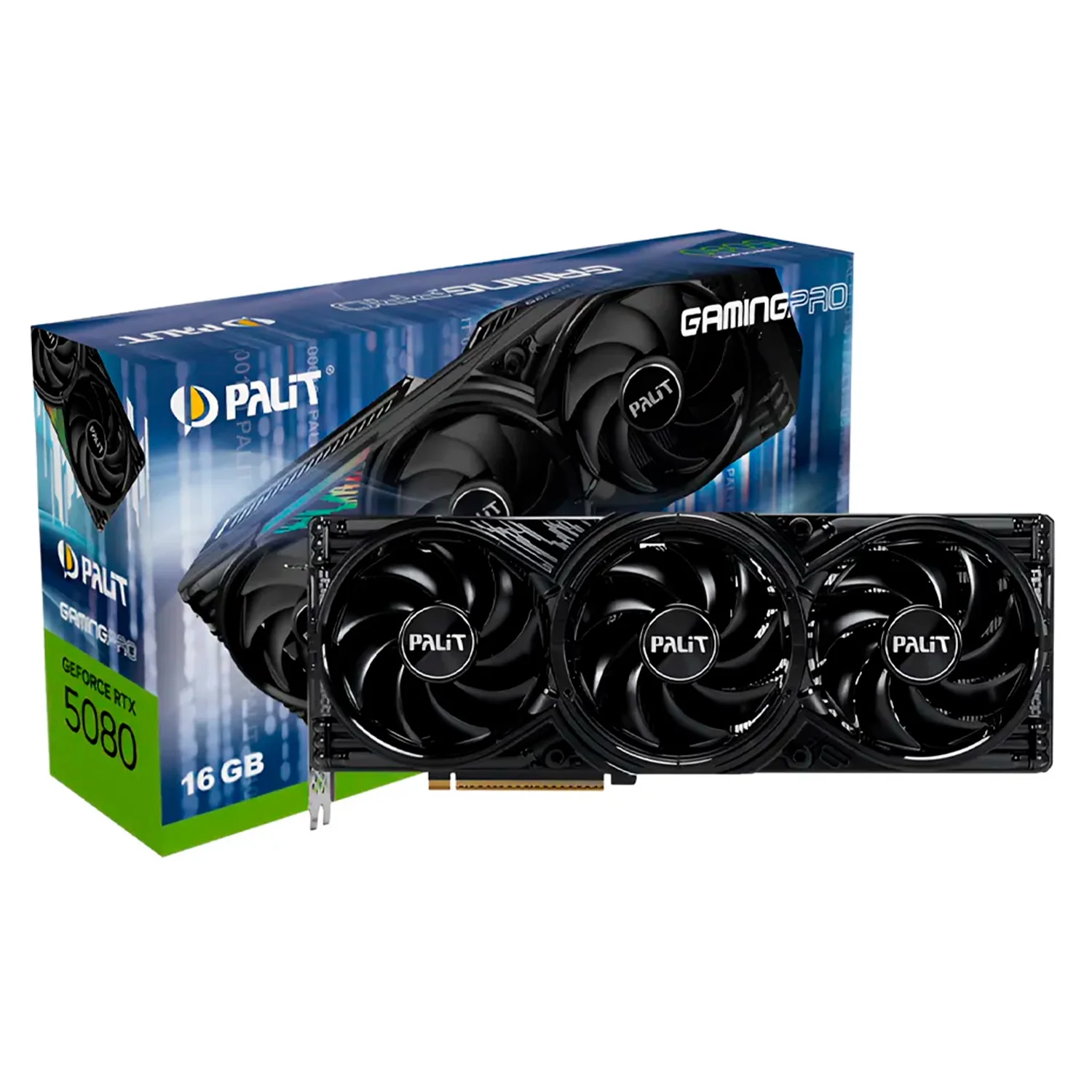 Placa de Vídeo Palit GamingPro OC NVIDIA GeForce RTX-5080 16GB GDDR7 - NE75080S19T2-GB2031A
