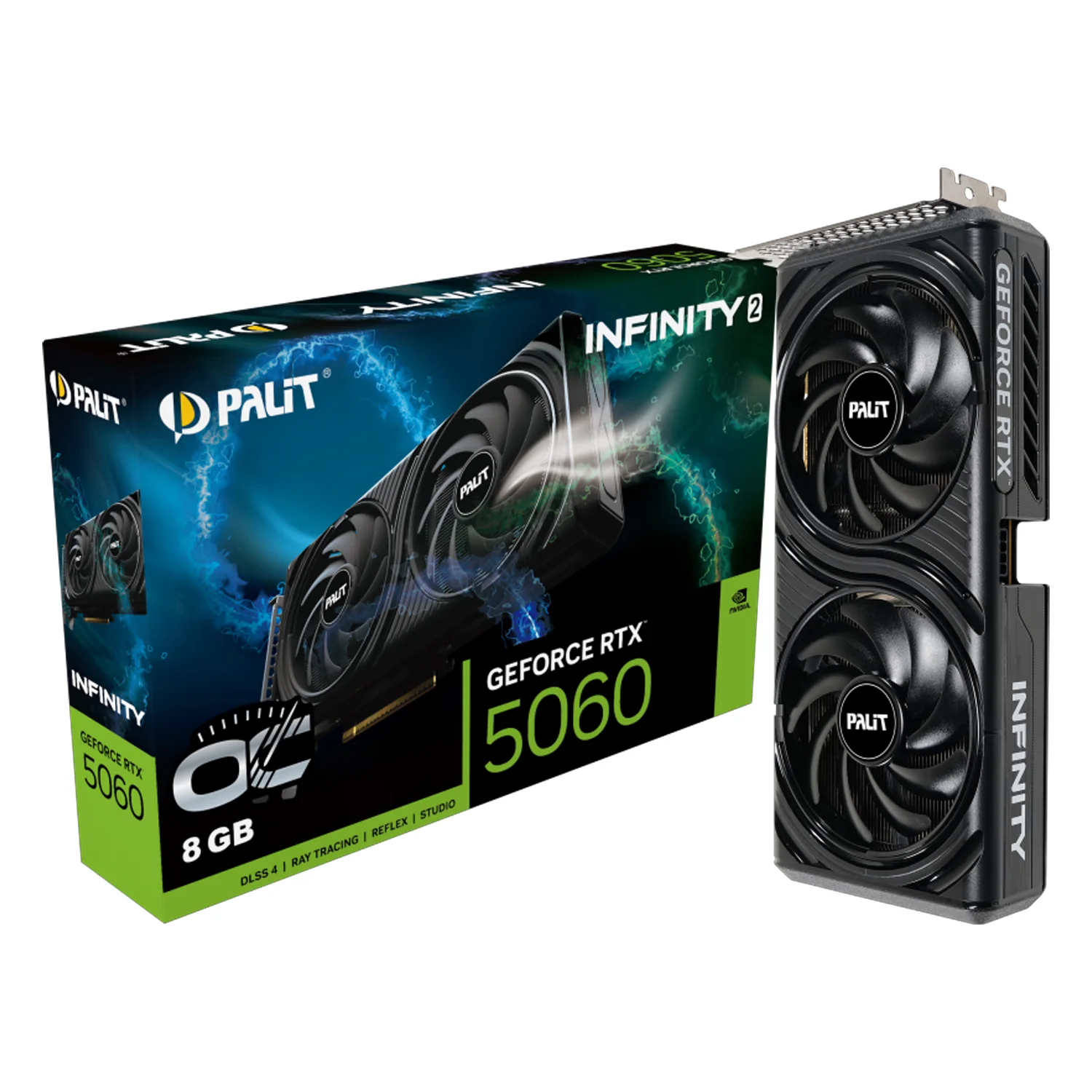 Placa de Vídeo Palit Infinity 2 OC NVIDIA GeForce RTX-5060 8GB GDDR7 - NE75060V19P1-GB2063L
