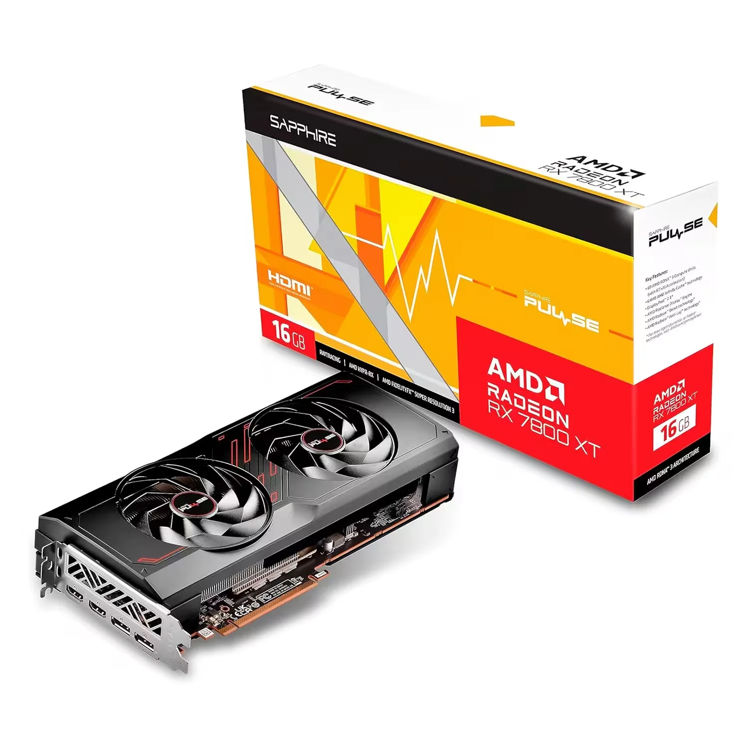 Placa de Vídeo Sapphire Pulse AMD Radeon RX-7800XT 16GB GDDR6