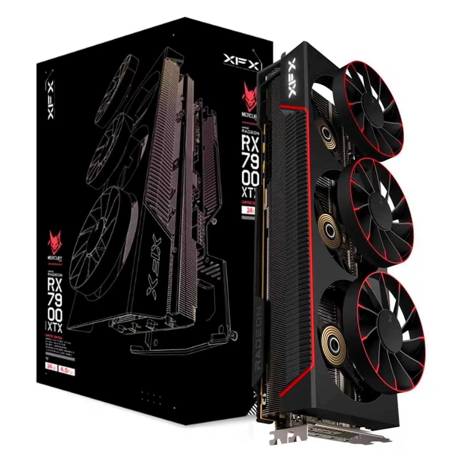 Placa de Vídeo XFX Mercury Magnetic Air AMD Radeon RX 790 24GB GDDR6 - RX-79XMAIRB9