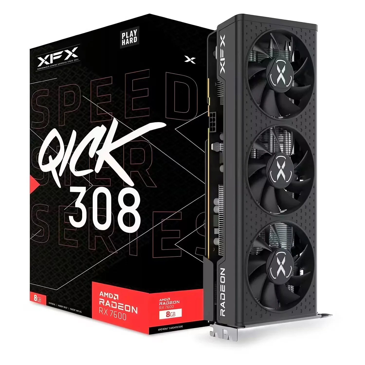 Placa de Vídeo XFX Speedster QICK 308 AMD Radeon RX 7600 8GB GDDR6 - RX-76PQICKBY