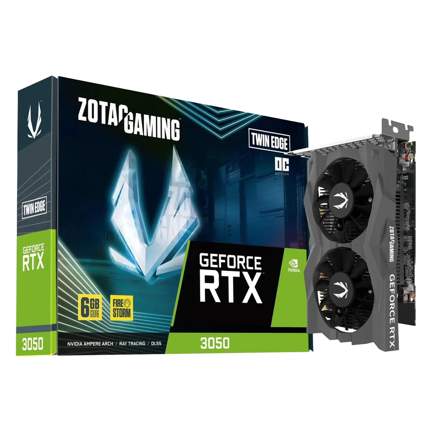 Placa de Vídeo Zotac NVIDIA GeForce RTX 3050 Twin Edge OC 6GB GDDR6 - ZT-A30510H-10A