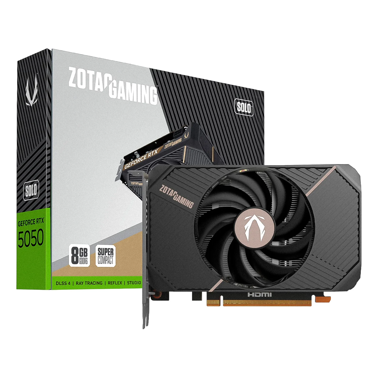 Placa de Vídeo Zotac Solo NVIDIA GeForce RTX-5050 8GB GDDR6 - ZT-B50500G-10L