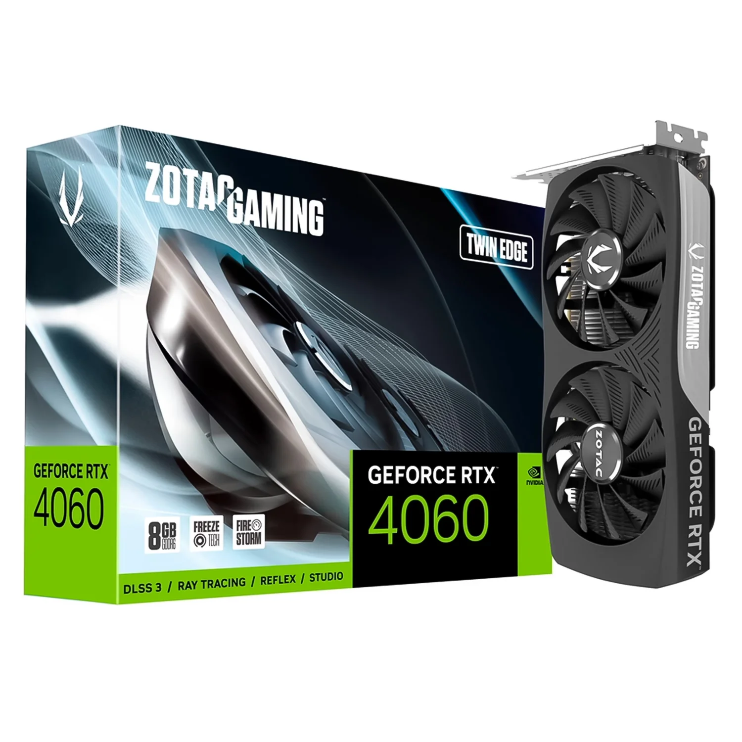 Placa de Vídeo Zotac Twin Edge NVIDIA GeForce RTX 4060 8GB GDDR6 - ZT-D40600E-10M