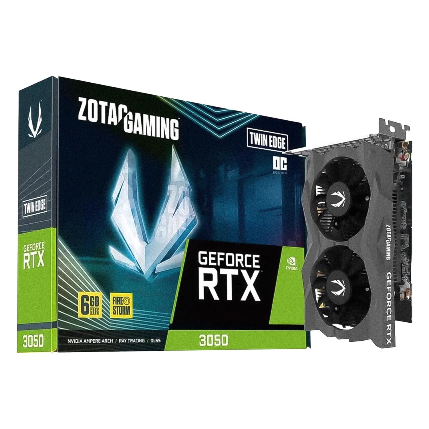 Placa de Vídeo Zotac Twin Edge OC NVIDIA GeForce RTX-3050 6GB GDDR6 - ZT-A30510H-10L