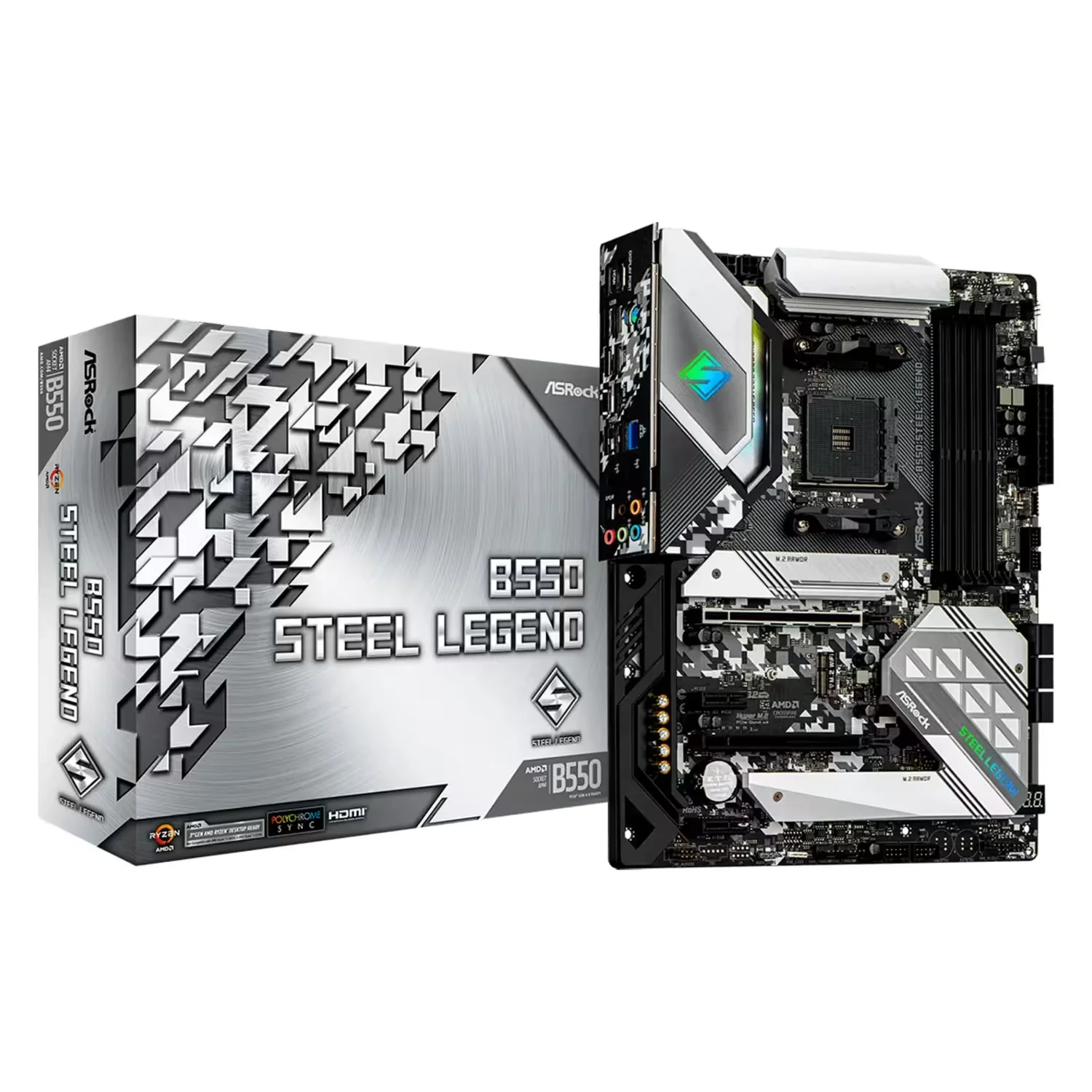Placa Mãe ASRock B550 Steel Legend DDR4 Socket AM4 Chipset AMD B550 ATX