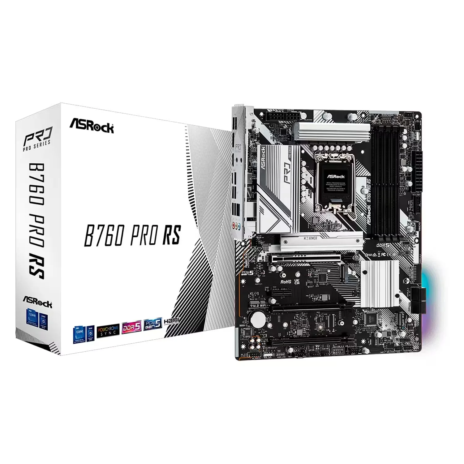 Placa Mãe ASRock B760 Pro RS WiFi DDR5 Socket LGA 1700 Chipset Intel B760 ATX