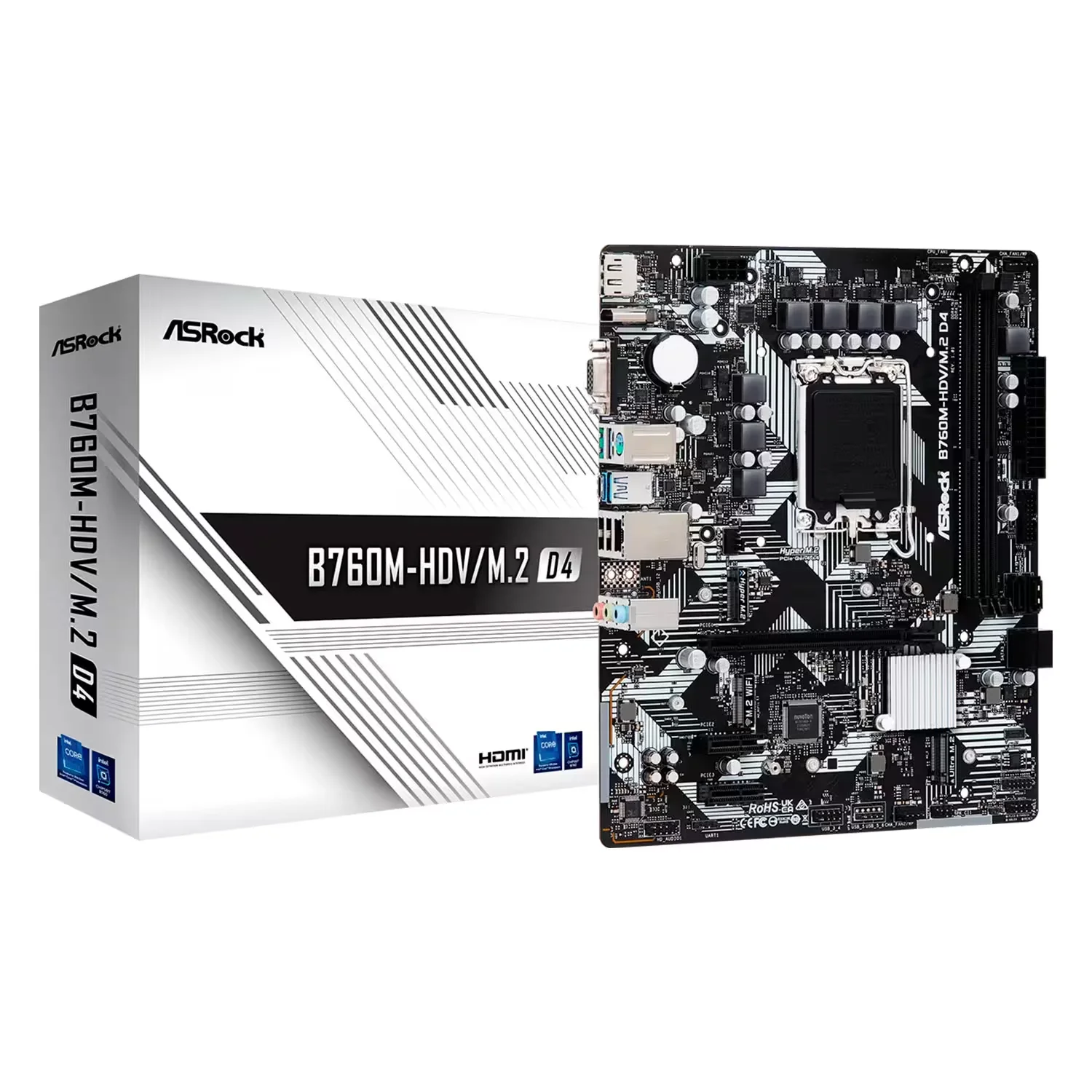 Placa Mãe ASRock B760M-HDV/M.2 D4 2XDDR4 Socket LGA 1700 Chipset Intel B760 Micro ATX