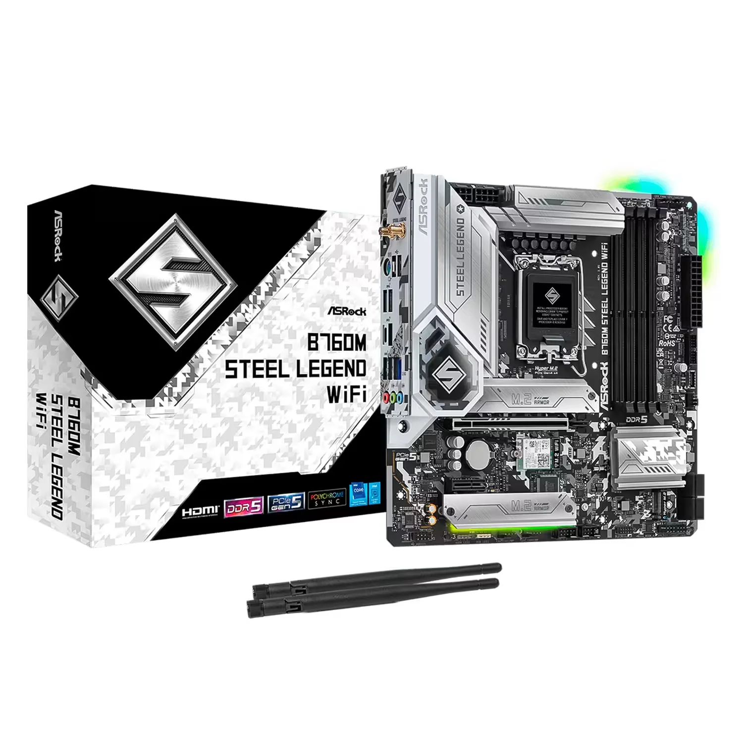 Placa Mãe ASRock B760M Steel Legend WiFi DDR5 Socket LGA 1700 Chipset Intel B760 Micro ATX