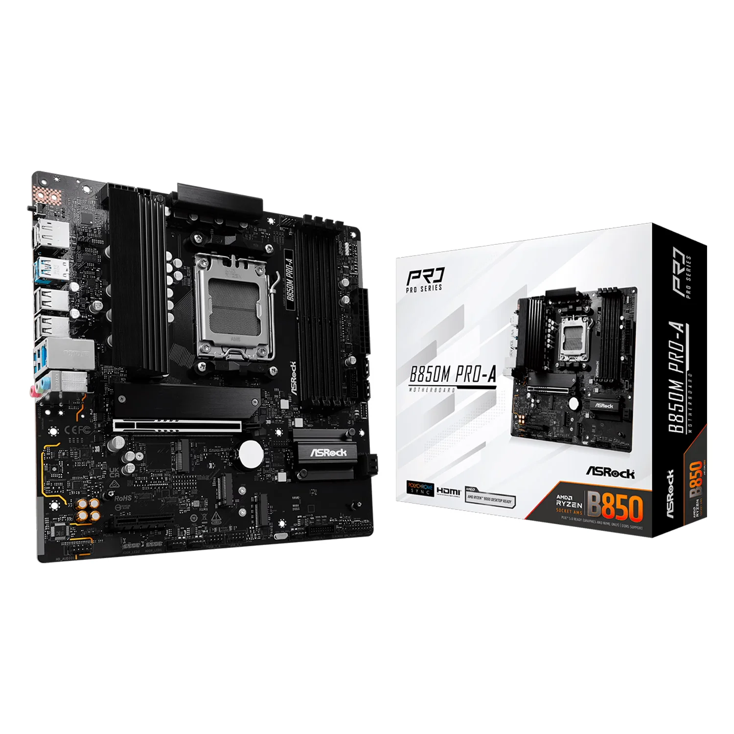 Placa Mãe ASRock B850M PRO-A DDR5 Socket AM5 Chipset B850 Micro ATX