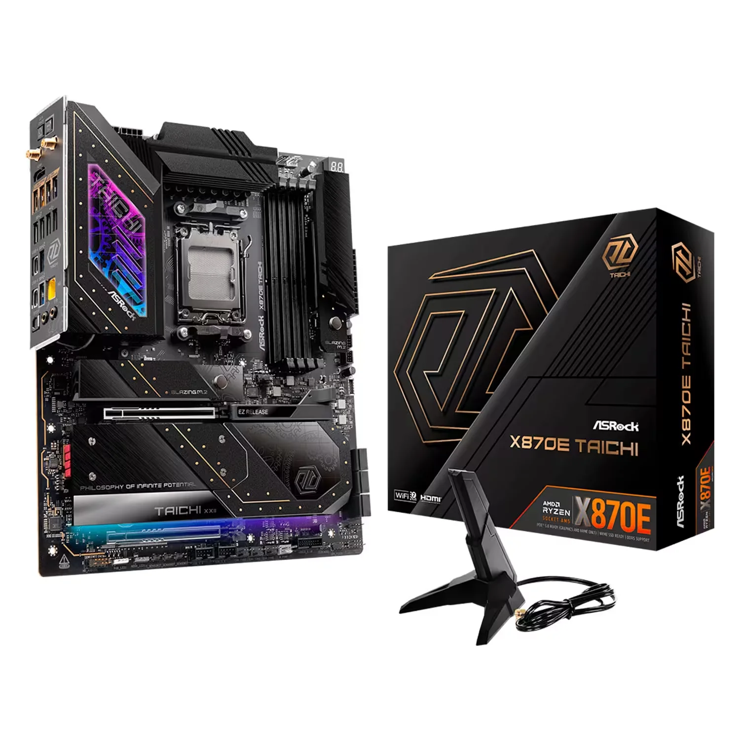 Placa Mãe ASRock X870E Taichi DDR5 Socket AM5 Chipset X870 e-ATX